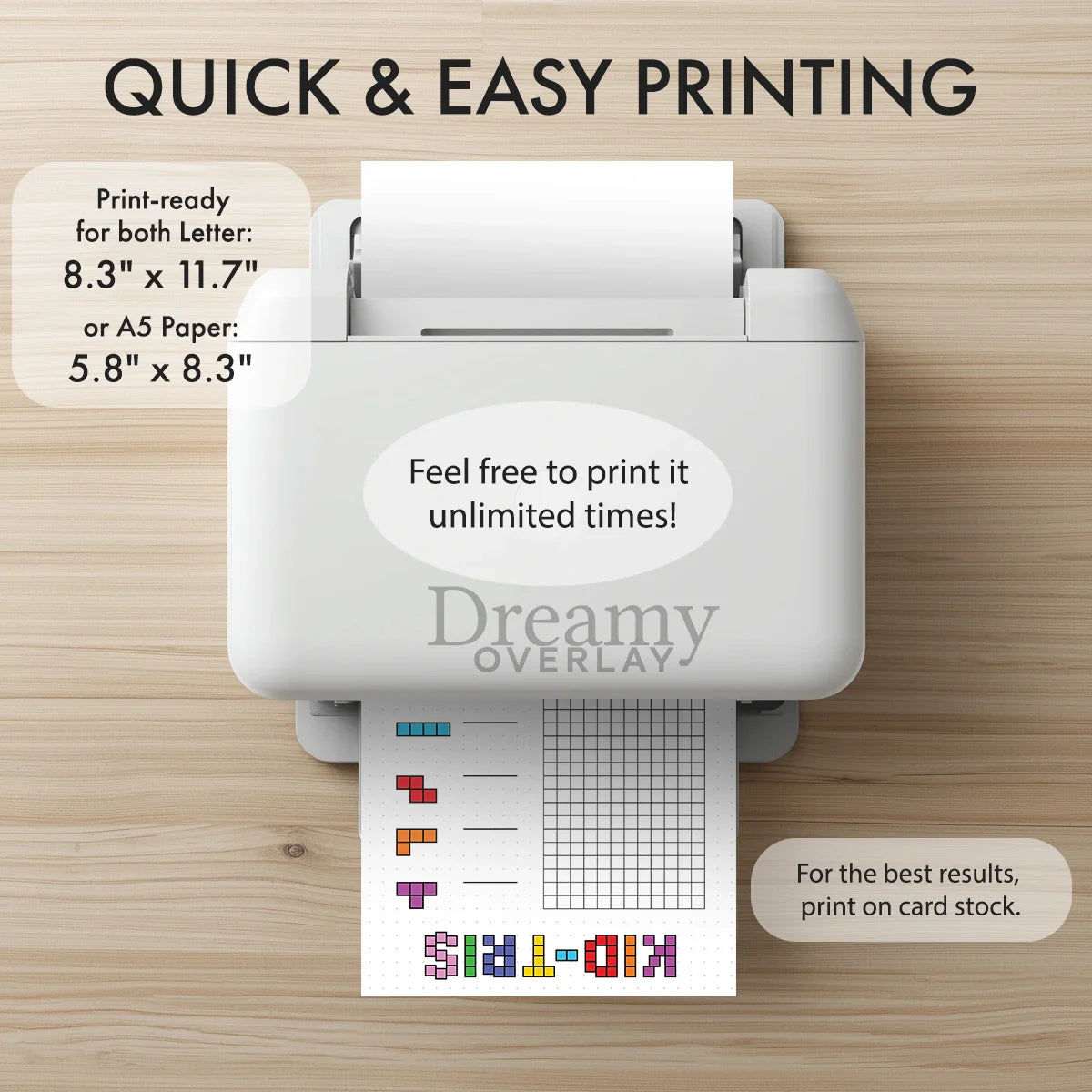 Printable kids chore tracker printable journal page in A4, A5 and US Letter size