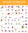 Kite Overlays for Photoshop - Flying Diamond Shapes