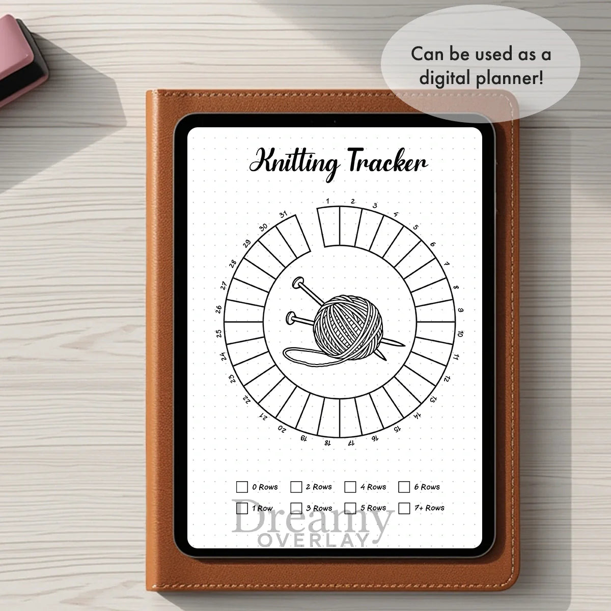 Printable knitting tracker monthly printable journal page in A4, A5 and US Letter size