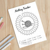 Printable knitting tracker monthly printable journal page in A4, A5 and US Letter size