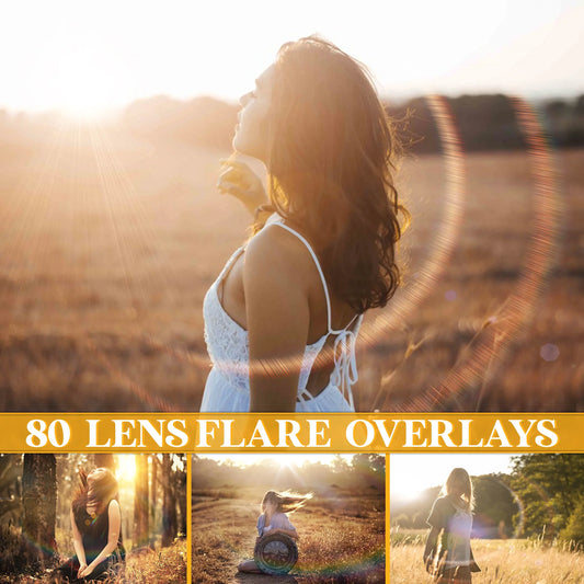 Lens Flare Overlays for Photoshop - Sunlight Rays and Natural Glow
