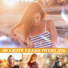 Light Leak Overlays for Photoshop - Rainbow Flare and Sun Effects