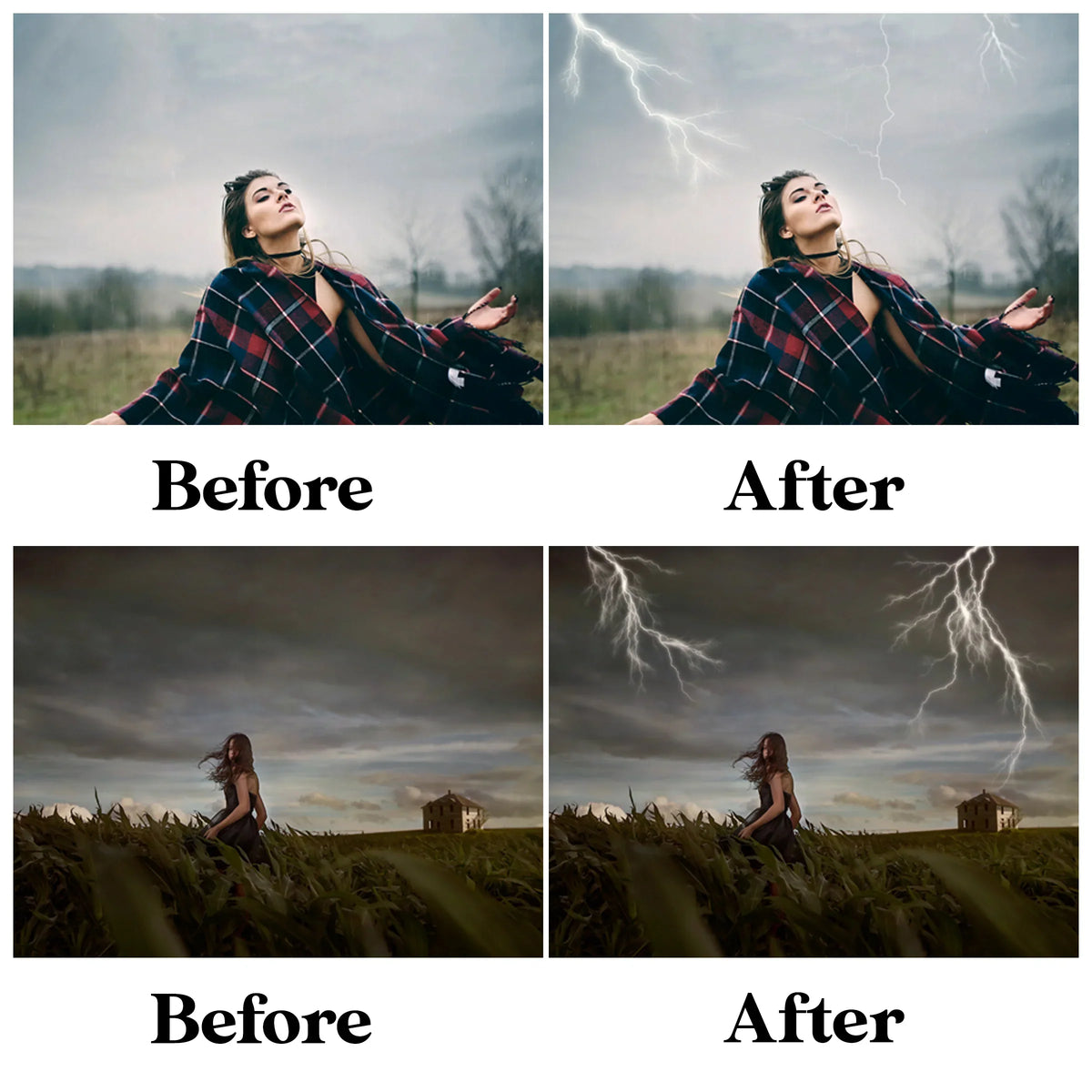 Lightning Overlay for Photoshop - Realistic Thunderstorm and Rain Effects