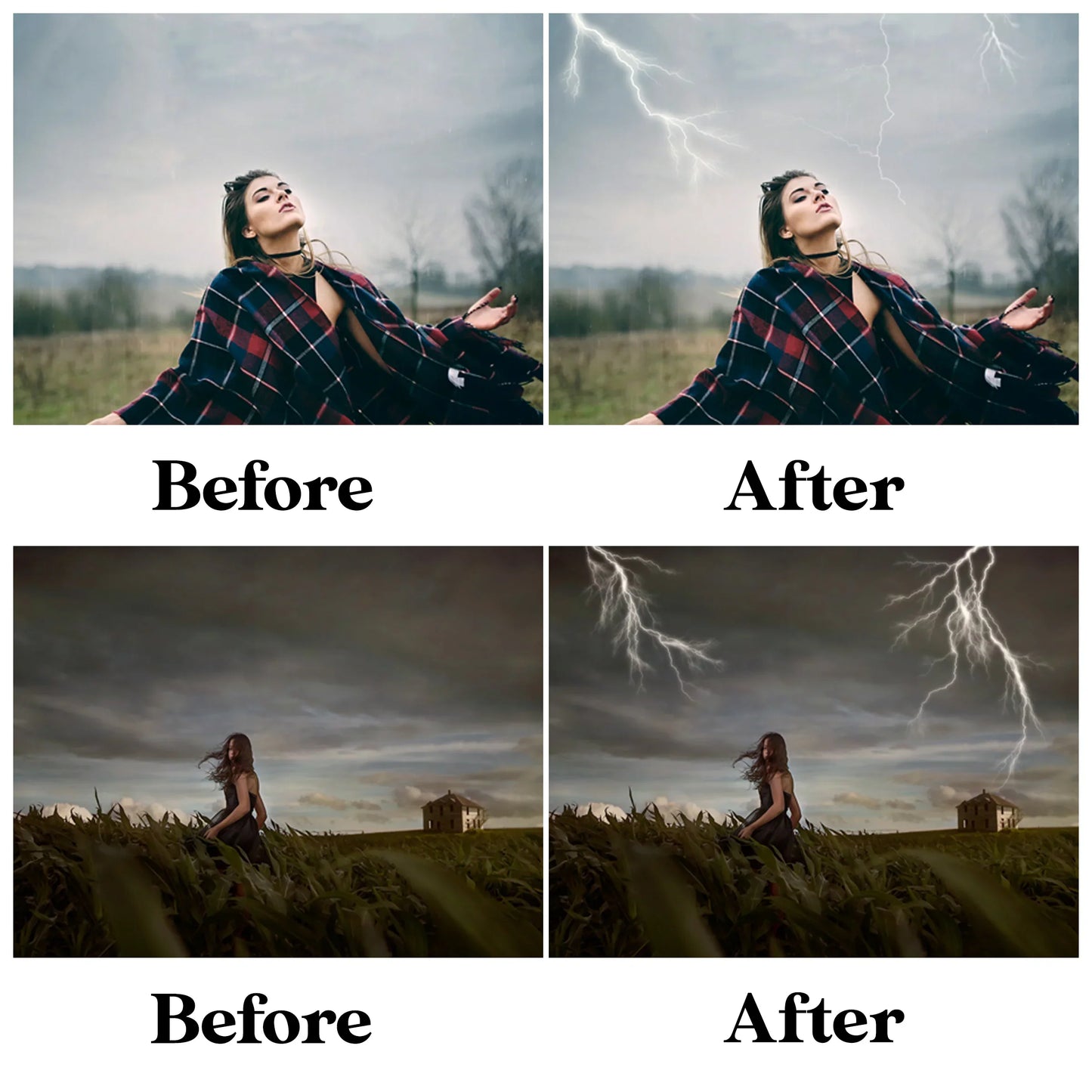 Lightning Overlay for Photoshop - Realistic Thunderstorm and Rain Effects