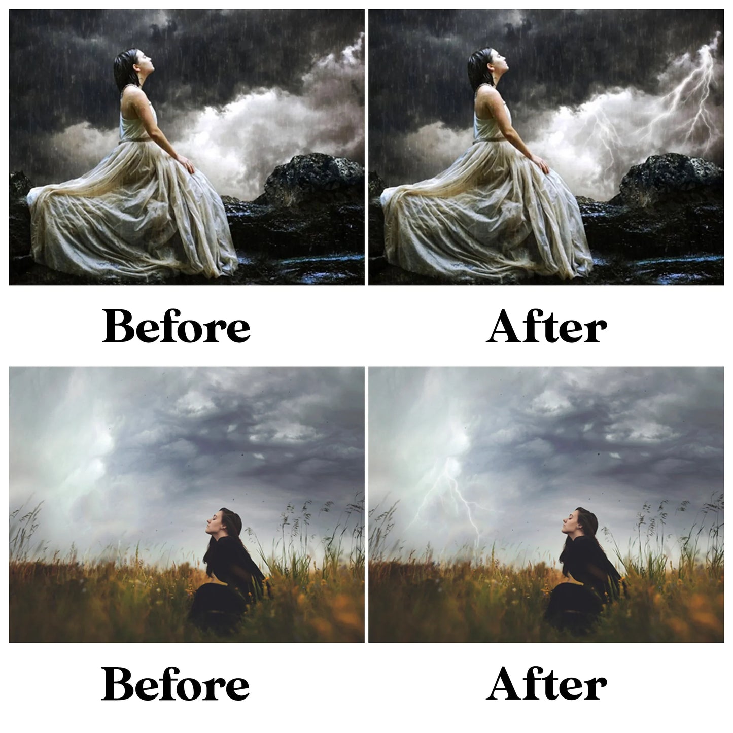 Lightning Overlay for Photoshop - Realistic Thunderstorm and Rain Effects