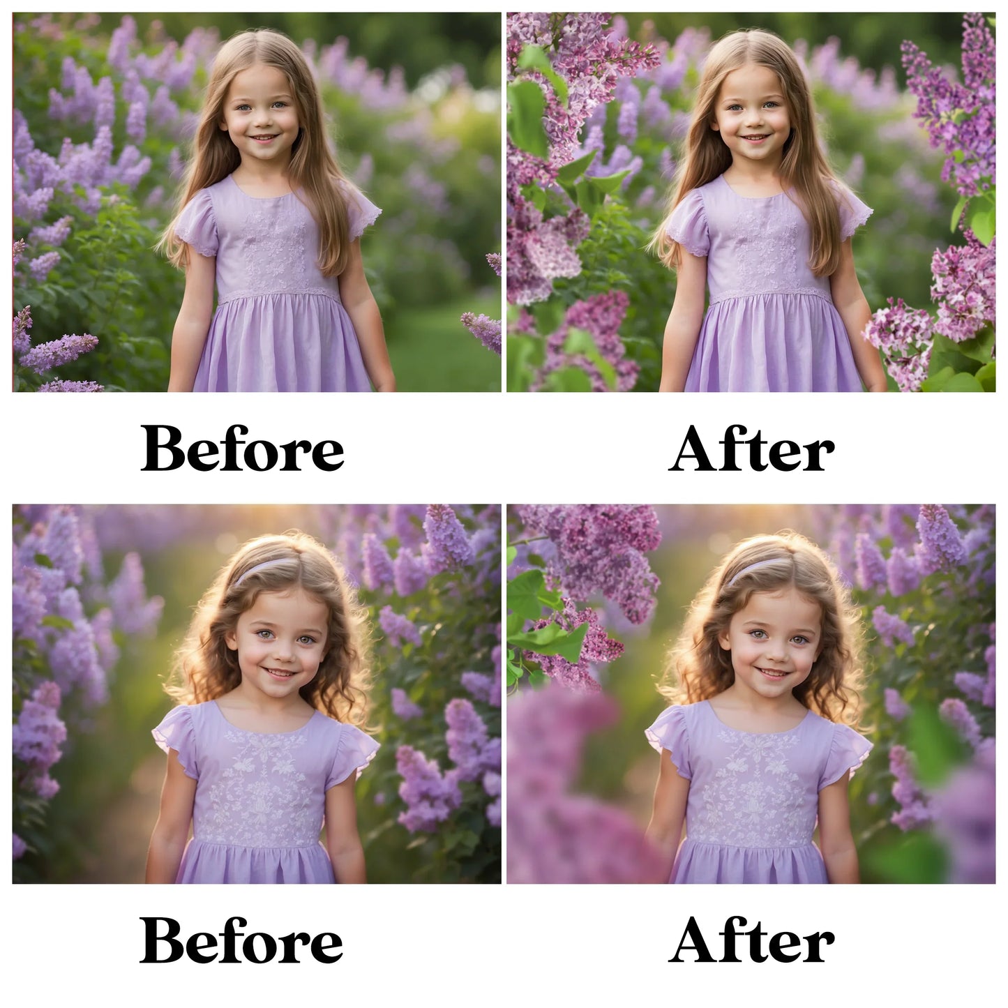 Lilac Flower Overlays for Photoshop - Spring Blossom Branches