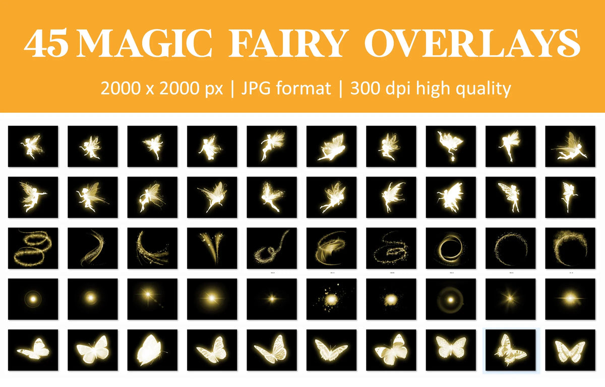 Magical Fairy Overlays for Photoshop - Pixie Dust and Magic Wand Effects