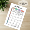 Printable meal planner tracker monthly printable journal page in A4, A5 and US Letter size