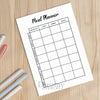 Printable meal planner tracker monthly printable journal page in A4, A5 and US Letter size