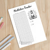 Printable meditation tracker yearly printable journal page in A4, A5 and US Letter size