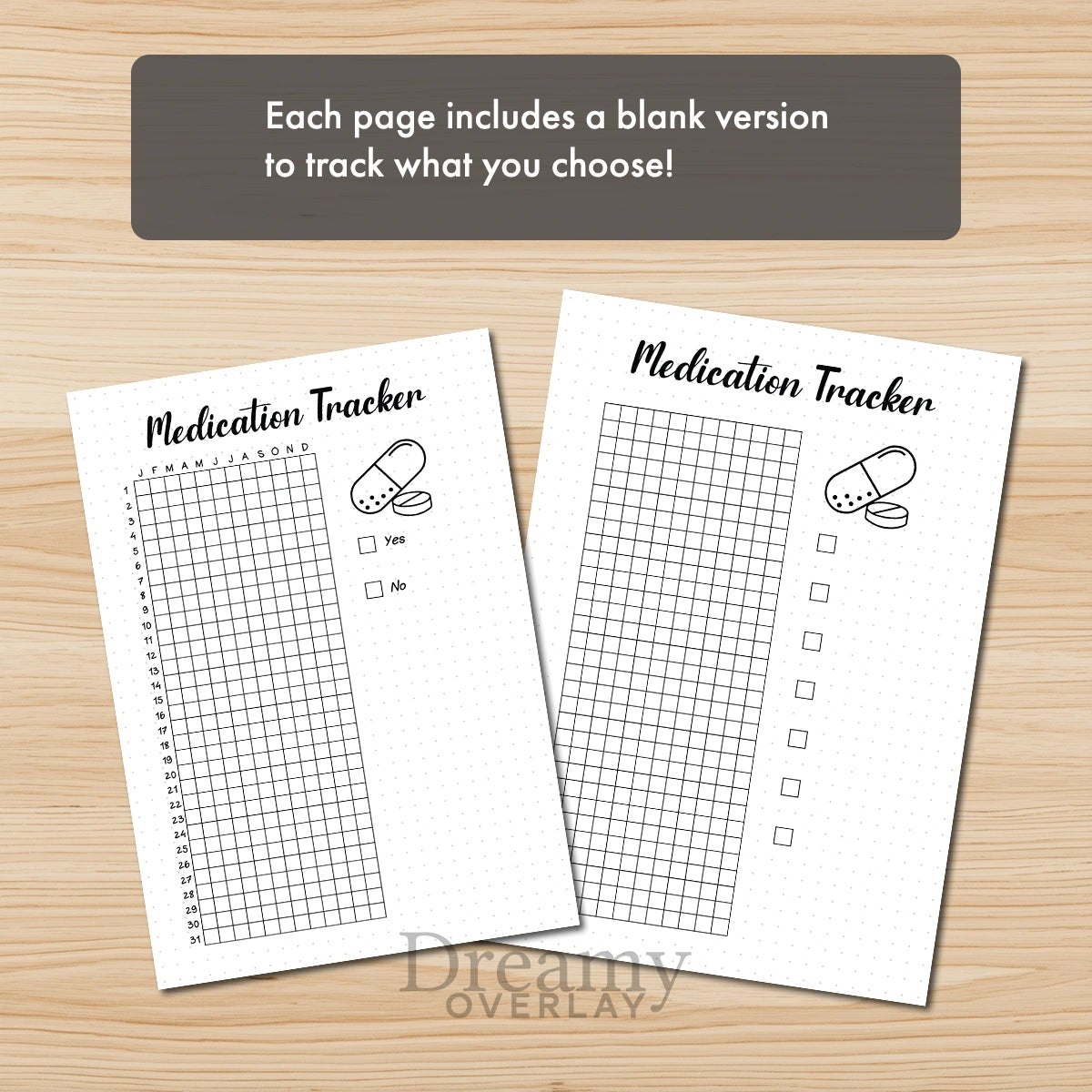 Printable mental health trackers bundle monthly printable journal page in A4, A5 and US Letter size