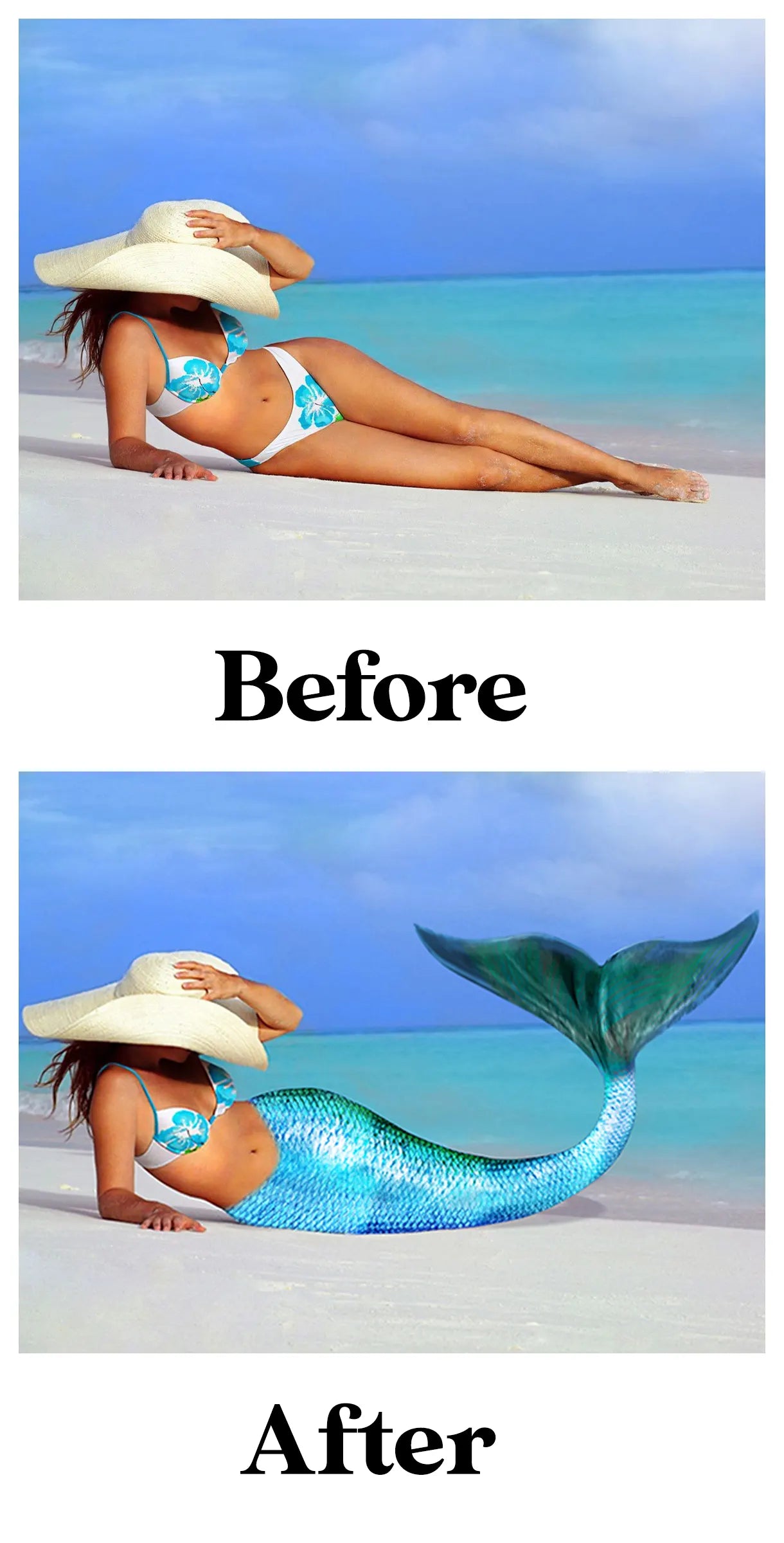 Mermaid Tail Overlays for Photoshop - Transparent Fantasy PNG