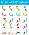 Mermaid Tail Overlays for Photoshop - Transparent Fantasy PNG