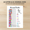 Printable movement tracker journal page in A4, A5 and US Letter size