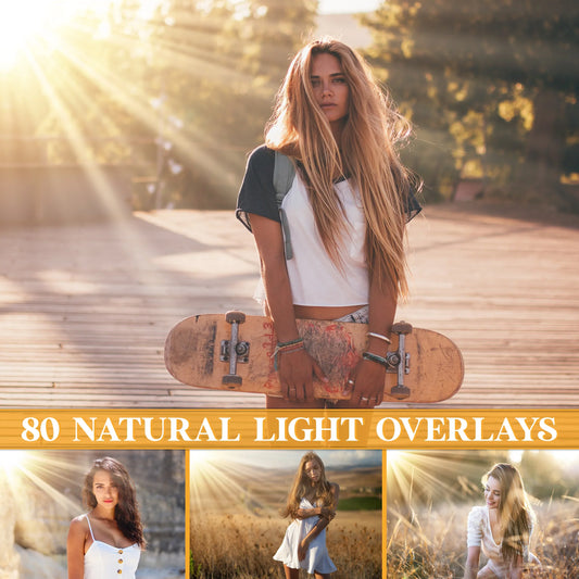 Natural Sunlight Overlays for Photoshop - Sunbeam and Ray Effects