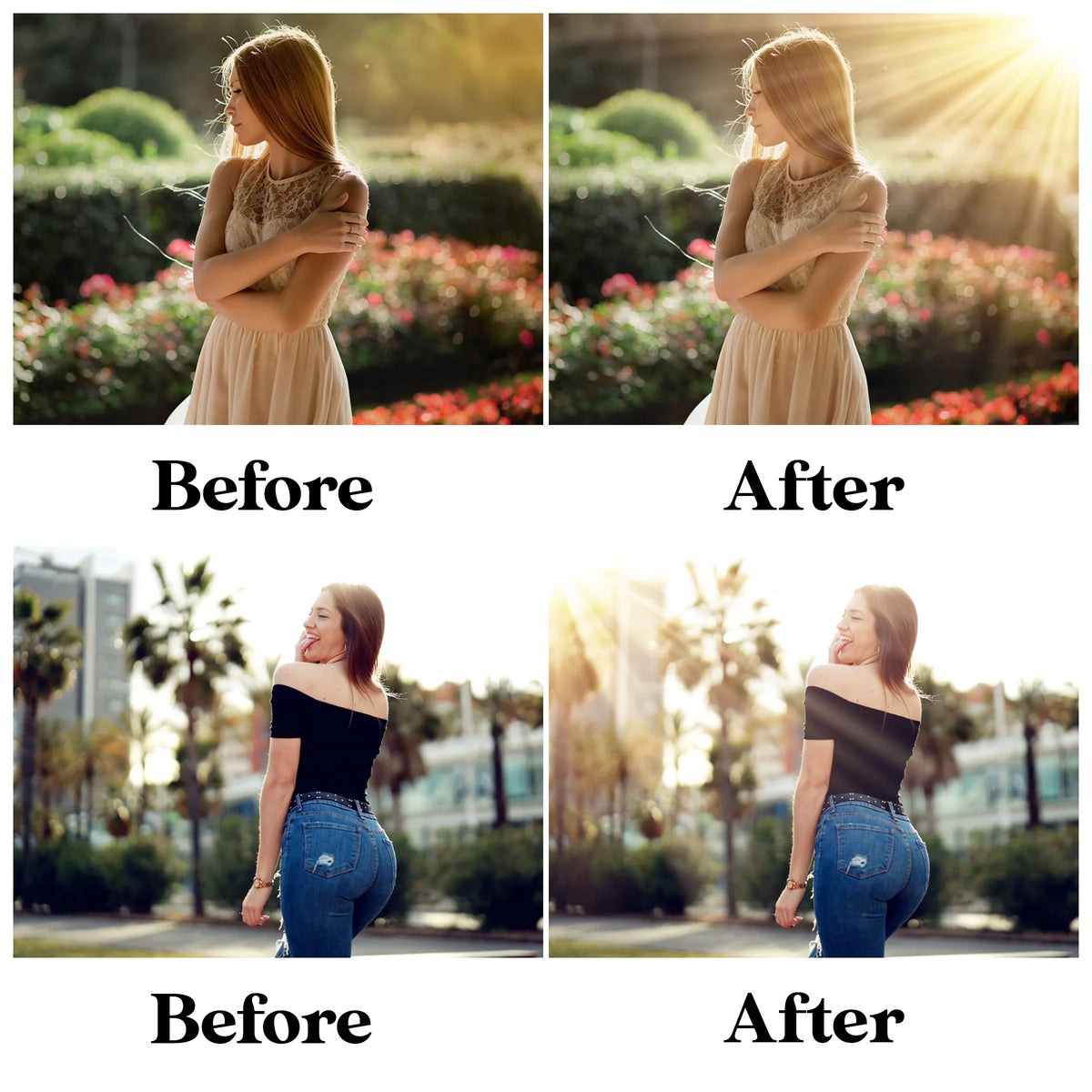 Natural Sunlight Overlays for Photoshop - Sunbeam and Ray Effects