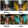 Neon Angel Wings Overlays for Photoshop - Glowing Light Effects