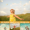 Paper Airplane Overlays for Photoshop - Flying Kids and Nostalgic Effects