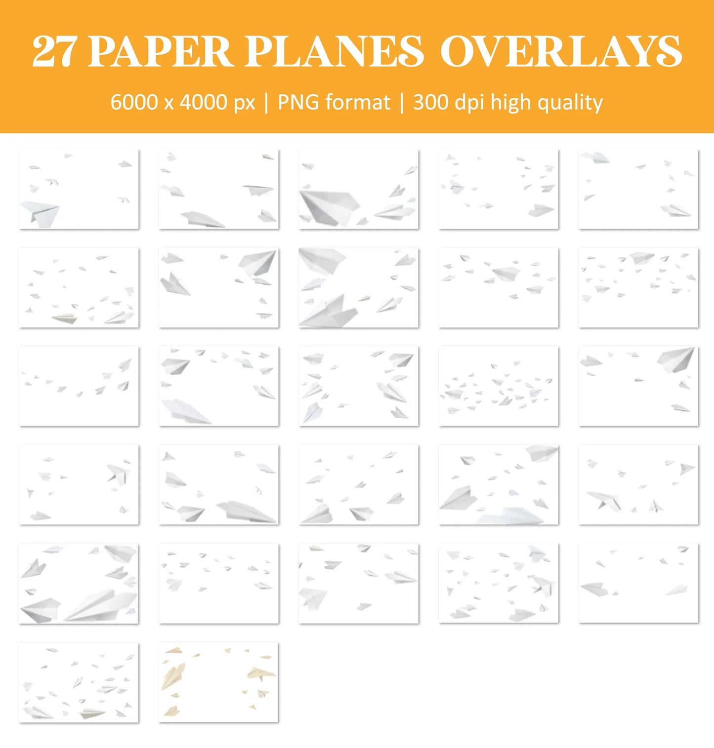 Paper Airplane Overlays for Photoshop - Flying Kids and Nostalgic Effects