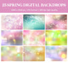 Pastel Bokeh Backgrounds for Photoshop - Rainbow Maternity Backdrops