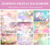 Pastel Bokeh Backgrounds for Photoshop - Rainbow Maternity Backdrops