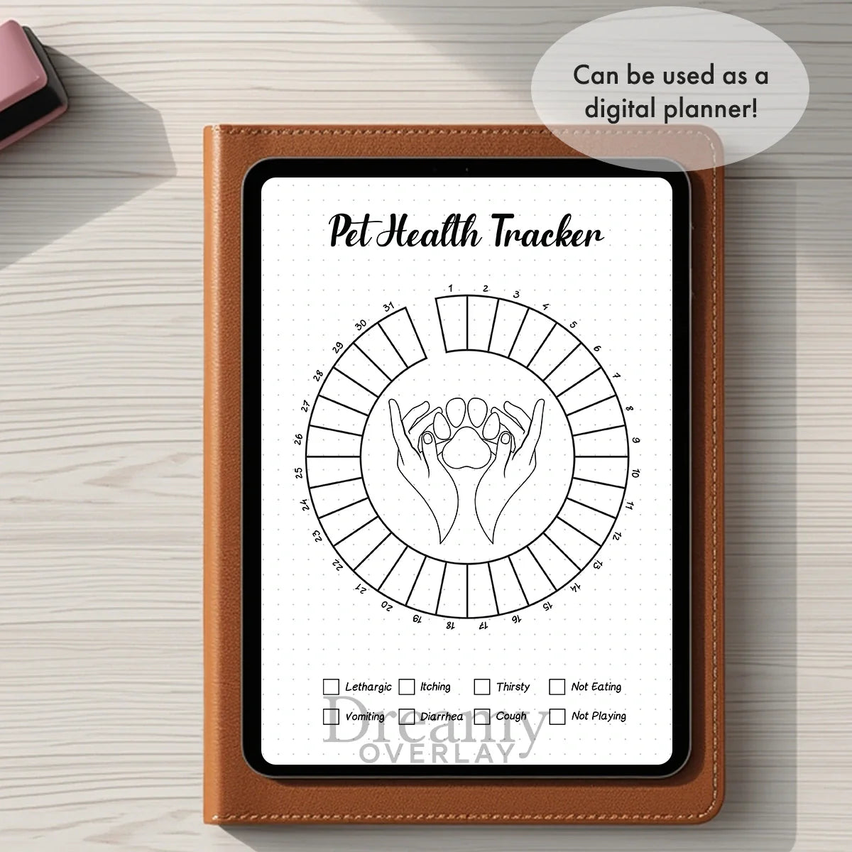 Printable pet health tracker monthly printable journal page in A4, A5 and US Letter size