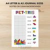 Printable pet tris pet care tracker printable journal page in A4, A5 and US Letter size