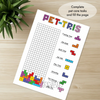 Printable pet tris pet care tracker printable journal page in A4, A5 and US Letter size