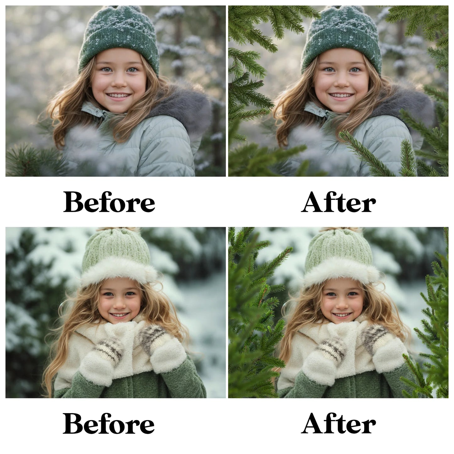 Pine Branch Overlays for Photoshop - Christmas Tree Elements