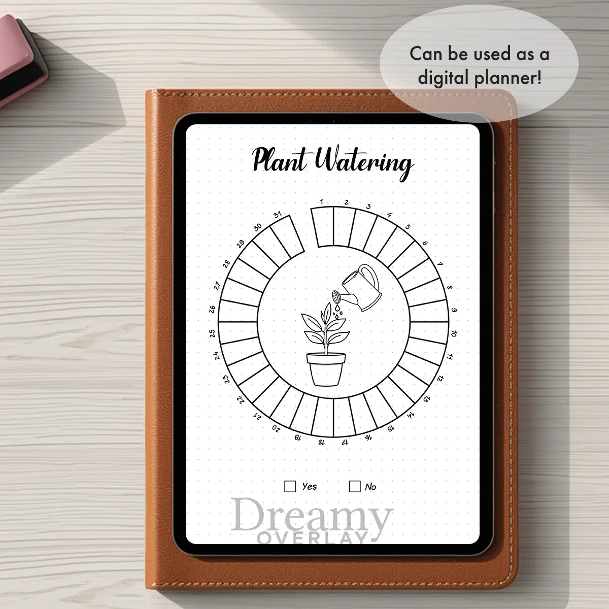 Printable plant watering tracker monthly printable journal page in A4, A5 and US Letter size