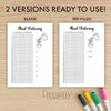 Printable plant watering tracker yearly journal page in A4, A5 and US Letter size