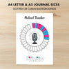 Printable podcast tracker monthly printable journal page in A4, A5 and US Letter size