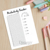 Printable productivity tracker journal page in A4, A5 and US Letter size