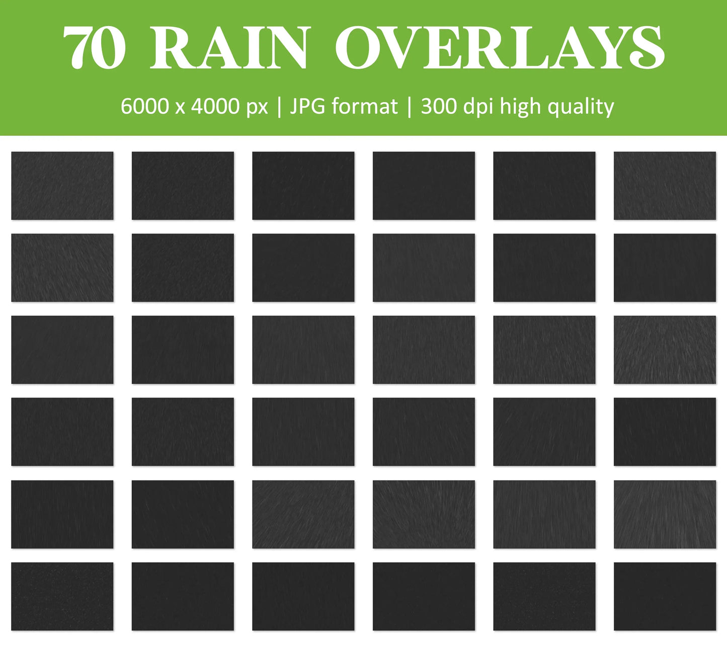 Rain Overlays for Photoshop - Realistic Falling Raindrops