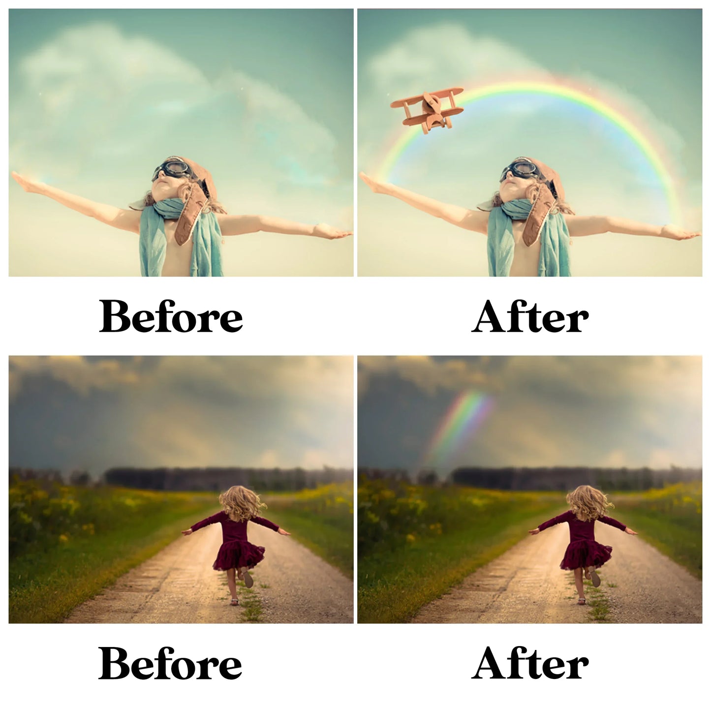 Rainbow Overlays for Photoshop - Colorful Prism and Light Spectrum Effects