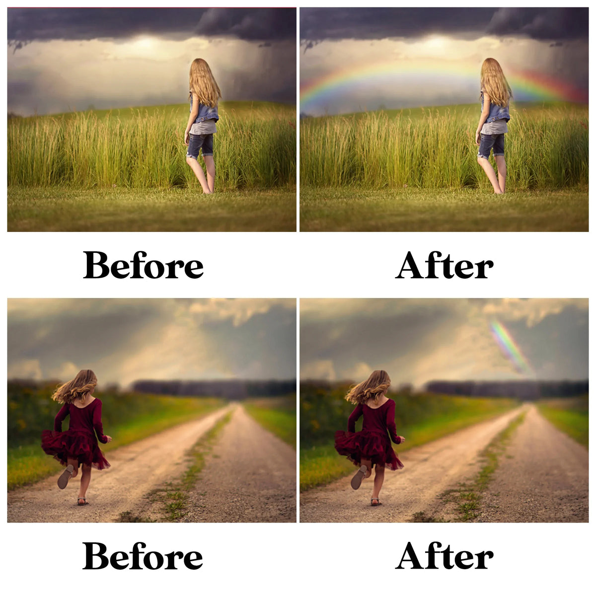 Rainbow Overlays for Photoshop - Colorful Prism and Light Spectrum Effects