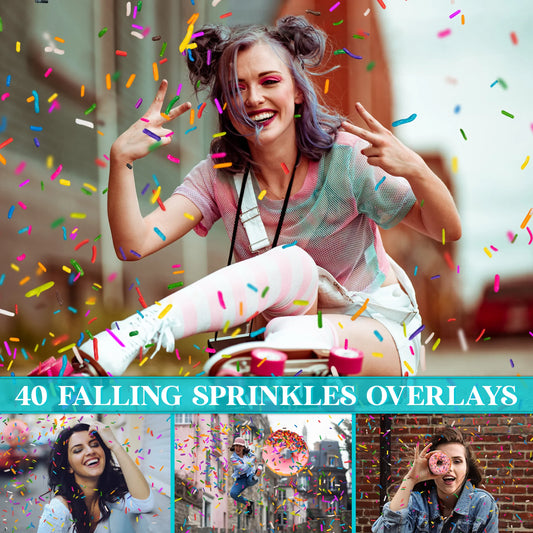 Rainbow Sprinkles Overlay for Photoshop - Birthday and Doughnut Effects