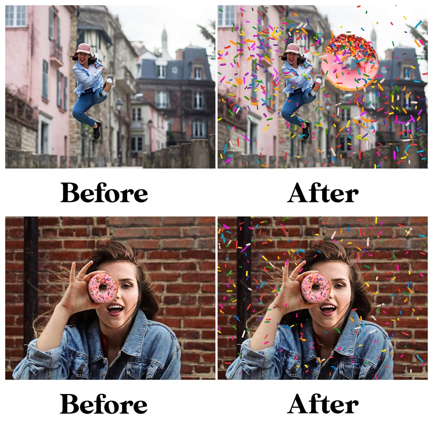 Rainbow Sprinkles Overlay for Photoshop - Birthday and Doughnut Effects