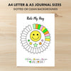 Printable rate my day tracker monthly printable journal page in A4, A5 and US Letter size