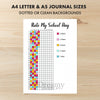 Printable rate my school day tracker printable journal page in A4, A5 and US Letter size