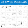 Raven Crow Overlays for Photoshop - Realistic Gothic Birds and Flock PNG