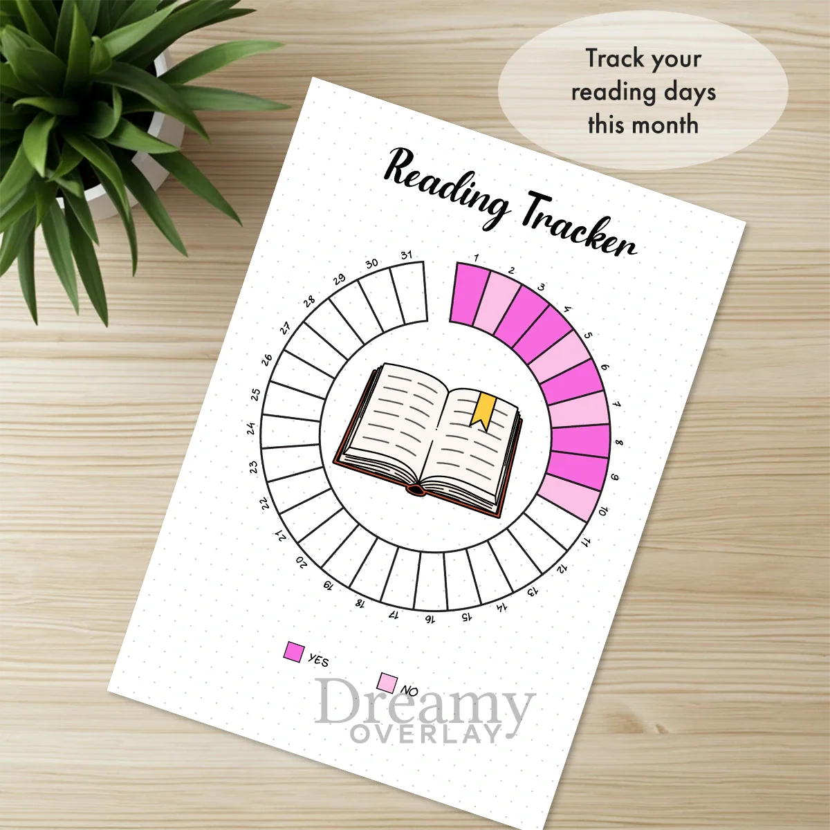Printable reading tracker monthly printable journal page in A4, A5 and US Letter size