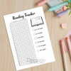 Printable reading tracker journal page in A4, A5 and US Letter size