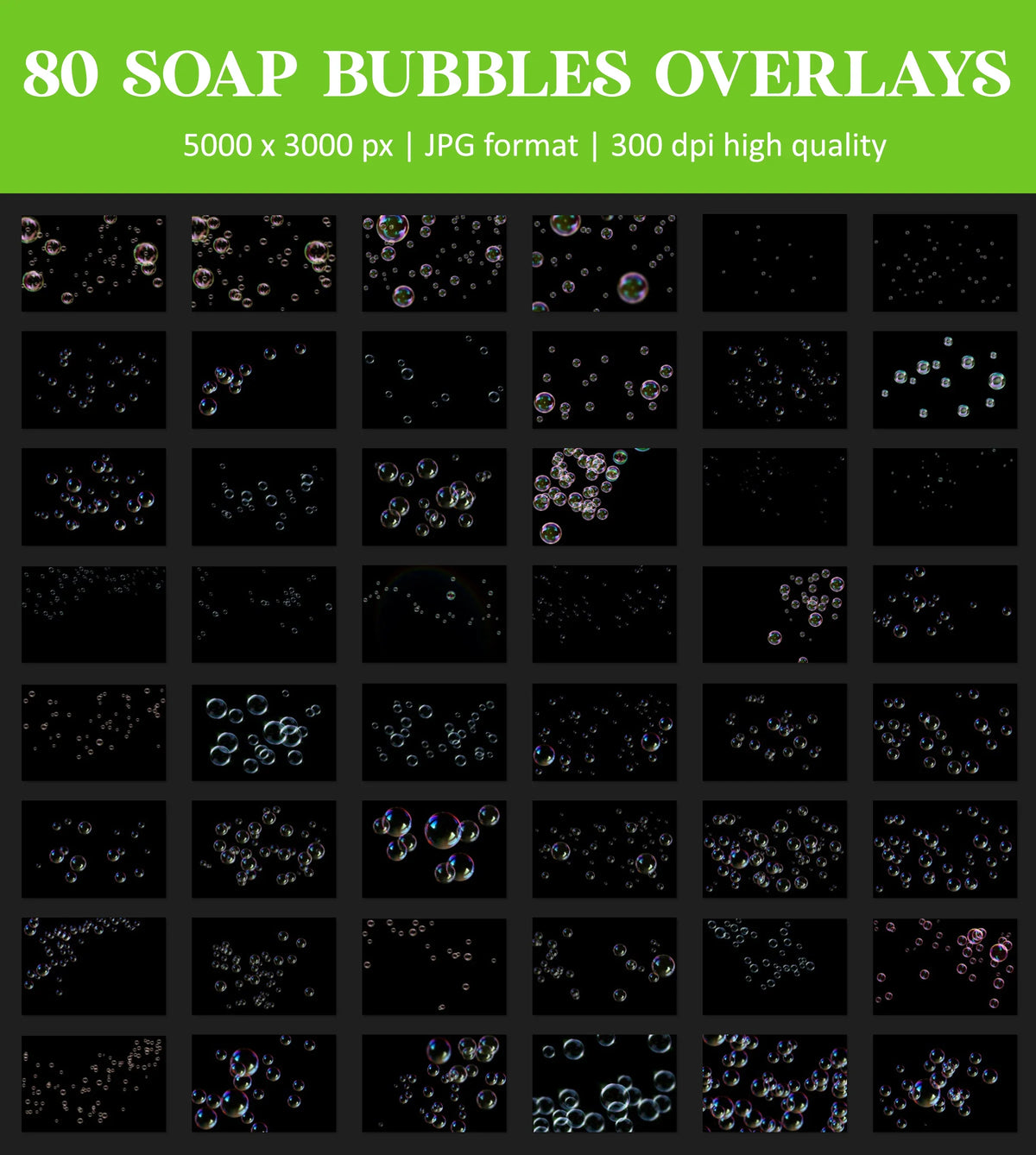Realistic Soap Bubble Overlays for Photoshop - Floating Bubbles