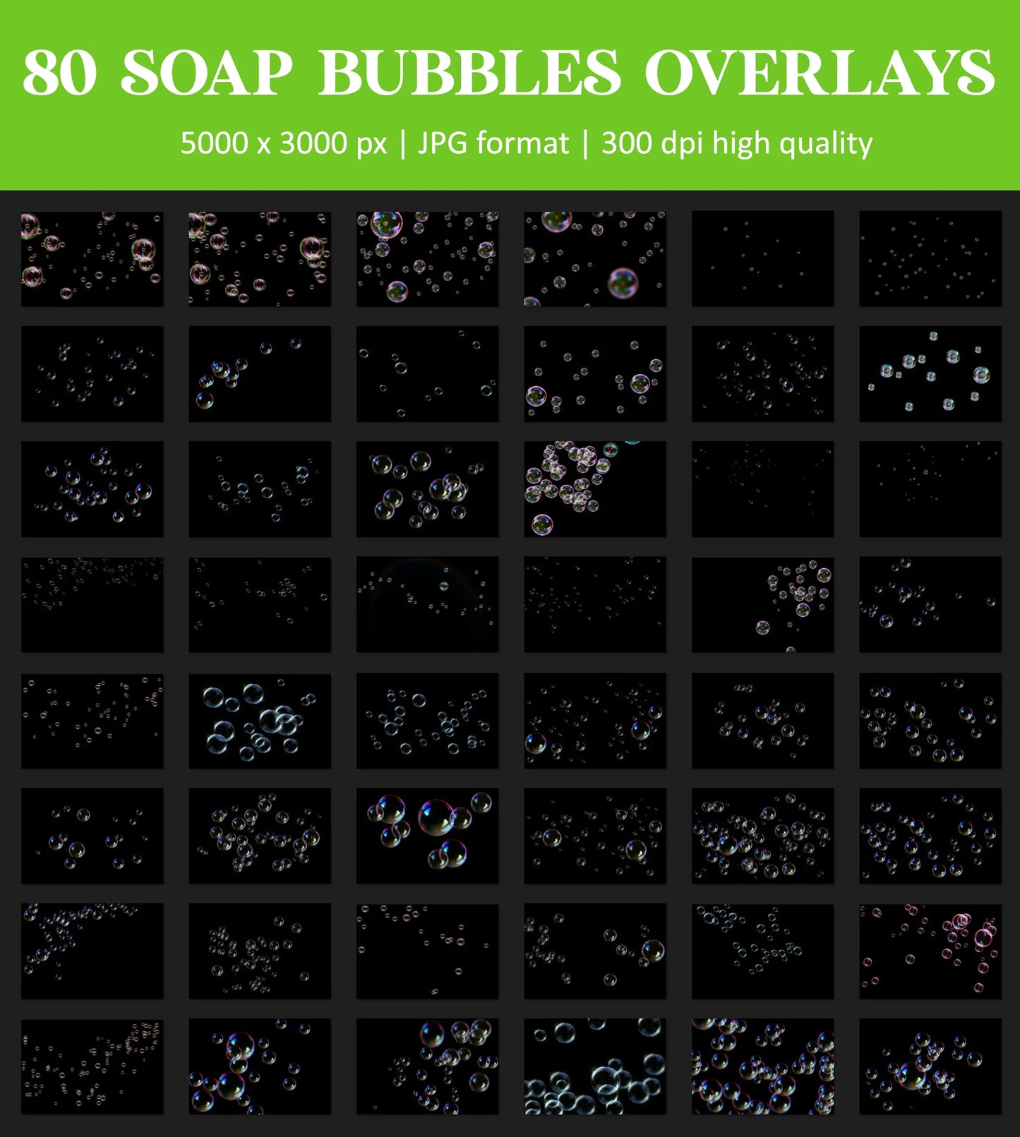 Realistic Soap Bubble Overlays for Photoshop - Floating Bubbles