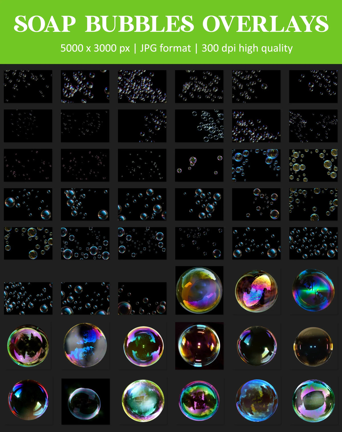 Realistic Soap Bubble Overlays for Photoshop - Floating Bubbles