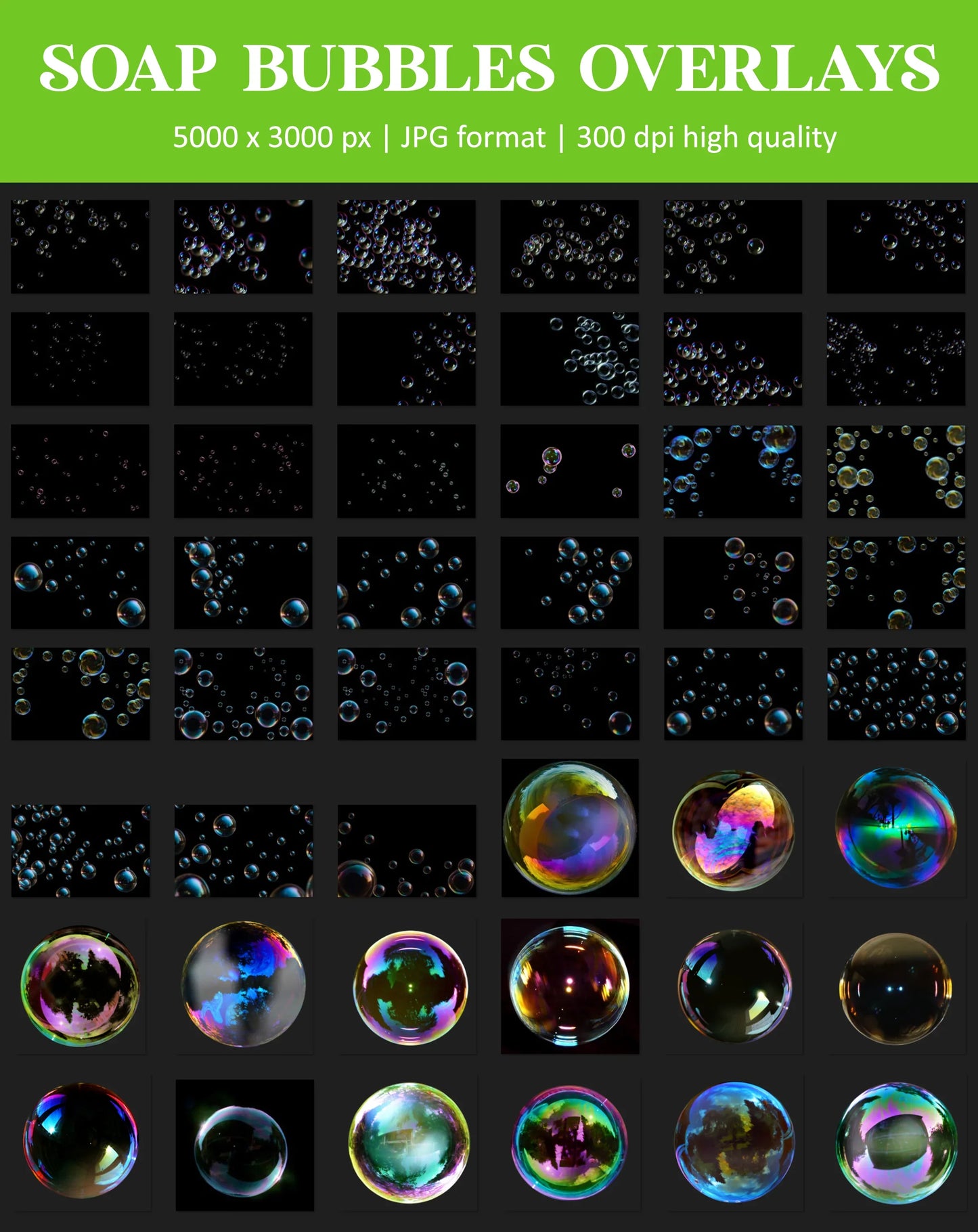 Realistic Soap Bubble Overlays for Photoshop - Floating Bubbles