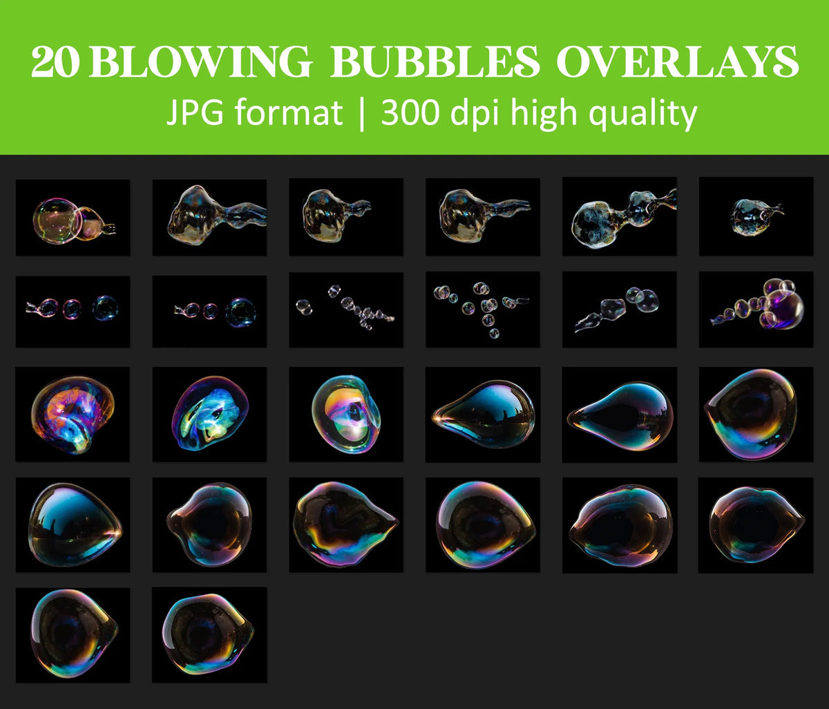Realistic Soap Bubble Overlays for Photoshop - Floating Bubbles