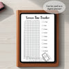 Printable screen time tracker yearly journal page in A4, A5 and US Letter size