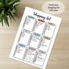 Printable shopping list tracker monthly printable journal page in A4, A5 and US Letter size